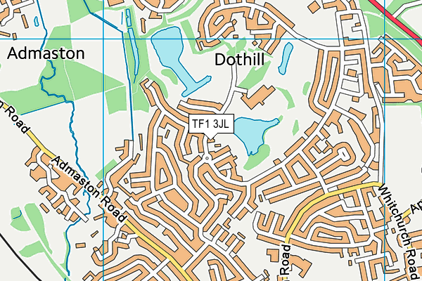 TF1 3JL map - OS VectorMap District (Ordnance Survey) TF1 3JL map - OS VectorMap District (Ordnance Survey)