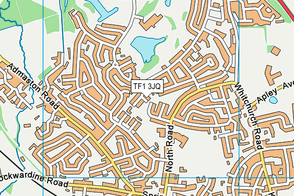 TF1 3JQ map - OS VectorMap District (Ordnance Survey) TF1 3JQ map - OS VectorMap District (Ordnance Survey)