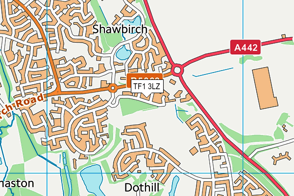 TF1 3LZ map - OS VectorMap District (Ordnance Survey) TF1 3LZ map - OS VectorMap District (Ordnance Survey)