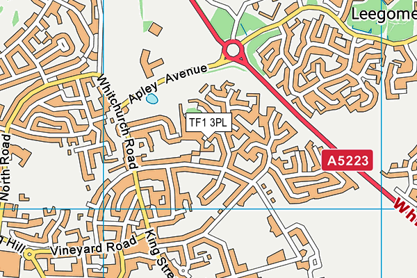 TF1 3PL map - OS VectorMap District (Ordnance Survey) TF1 3PL map - OS VectorMap District (Ordnance Survey)