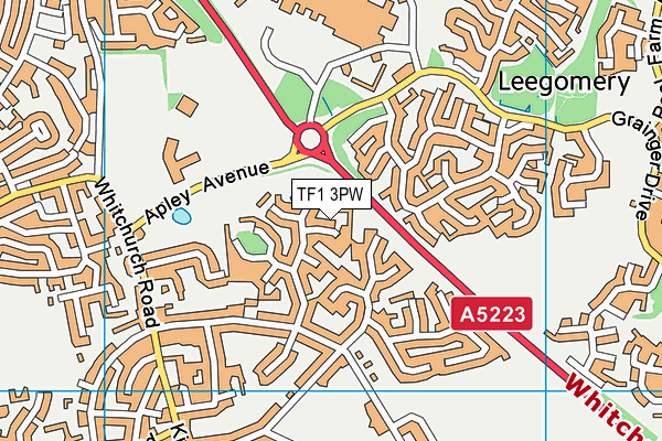 TF1 3PW map - OS VectorMap District (Ordnance Survey) TF1 3PW map - OS VectorMap District (Ordnance Survey)