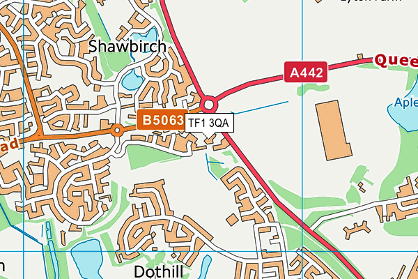 TF1 3QA map - OS VectorMap District (Ordnance Survey) TF1 3QA map - OS VectorMap District (Ordnance Survey)
