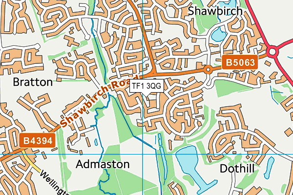 TF1 3QG map - OS VectorMap District (Ordnance Survey)