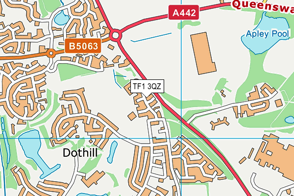 TF1 3QZ map - OS VectorMap District (Ordnance Survey) TF1 3QZ map - OS VectorMap District (Ordnance Survey)