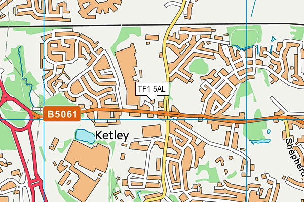 TF1 5AL map - OS VectorMap District (Ordnance Survey) TF1 5AL map - OS VectorMap District (Ordnance Survey)