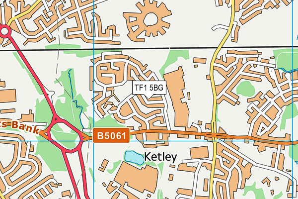 TF1 5BG map - OS VectorMap District (Ordnance Survey)