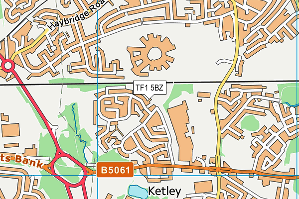 TF1 5BZ map - OS VectorMap District (Ordnance Survey) TF1 5BZ map - OS VectorMap District (Ordnance Survey)