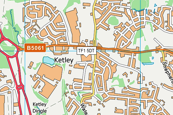 TF1 5DT map - OS VectorMap District (Ordnance Survey) TF1 5DT map - OS VectorMap District (Ordnance Survey)