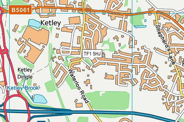 TF1 5HJ map - OS VectorMap District (Ordnance Survey) TF1 5HJ map - OS VectorMap District (Ordnance Survey)