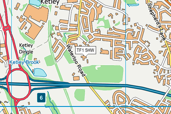 TF1 5HW map - OS VectorMap District (Ordnance Survey) TF1 5HW map - OS VectorMap District (Ordnance Survey)