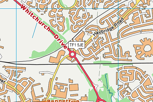 TF1 5JE map - OS VectorMap District (Ordnance Survey) TF1 5JE map - OS VectorMap District (Ordnance Survey)