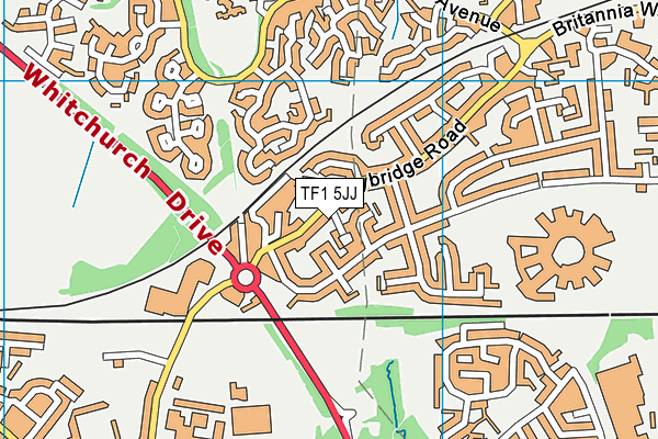 TF1 5JJ map - OS VectorMap District (Ordnance Survey) TF1 5JJ map - OS VectorMap District (Ordnance Survey)
