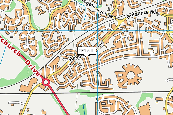 TF1 5JL map - OS VectorMap District (Ordnance Survey) TF1 5JL map - OS VectorMap District (Ordnance Survey)