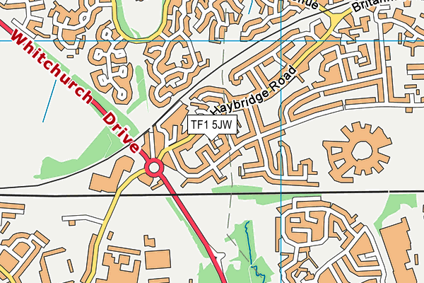 TF1 5JW map - OS VectorMap District (Ordnance Survey) TF1 5JW map - OS VectorMap District (Ordnance Survey)