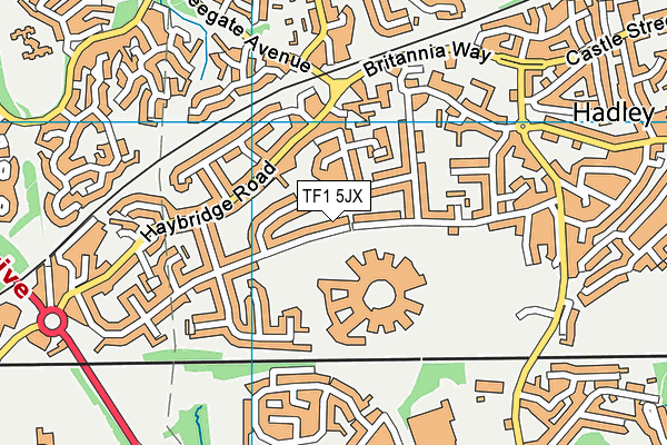 TF1 5JX map - OS VectorMap District (Ordnance Survey) TF1 5JX map - OS VectorMap District (Ordnance Survey)