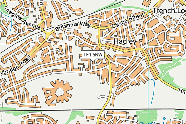 TF1 5NW map - OS VectorMap District (Ordnance Survey) TF1 5NW map - OS VectorMap District (Ordnance Survey)