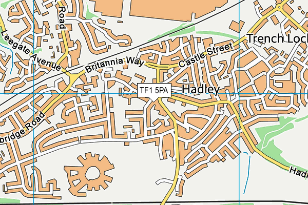 TF1 5PA map - OS VectorMap District (Ordnance Survey) TF1 5PA map - OS VectorMap District (Ordnance Survey)