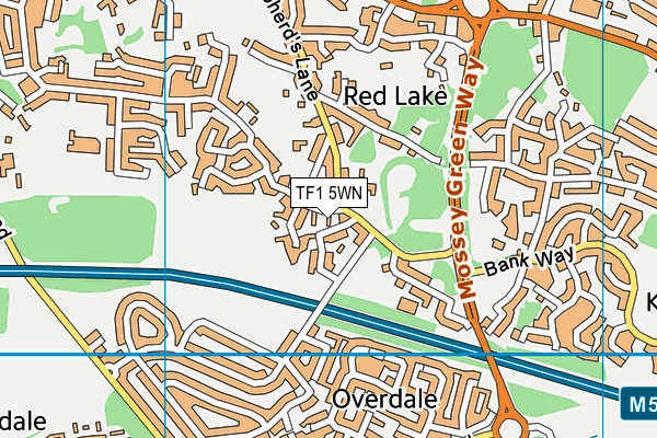 TF1 5WN map - OS VectorMap District (Ordnance Survey) TF1 5WN map - OS VectorMap District (Ordnance Survey)
