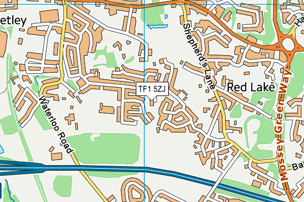 TF1 5ZJ map - OS VectorMap District (Ordnance Survey) TF1 5ZJ map - OS VectorMap District (Ordnance Survey)