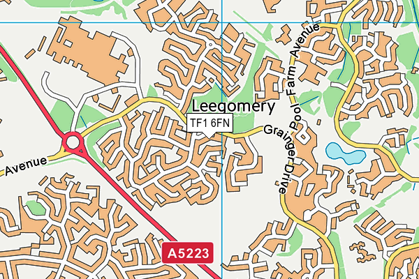 TF1 6FN map - OS VectorMap District (Ordnance Survey) TF1 6FN map - OS VectorMap District (Ordnance Survey)