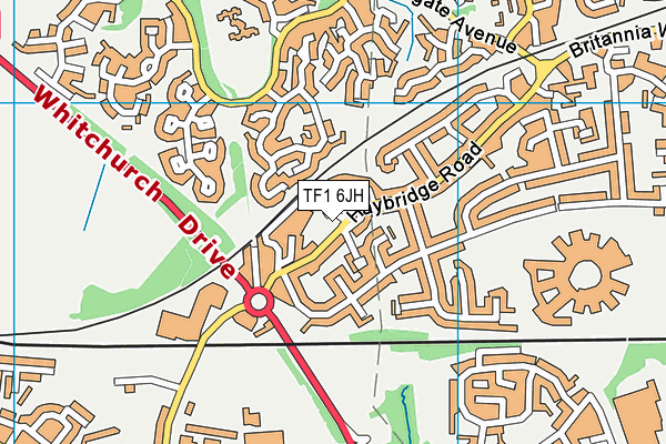 TF1 6JH map - OS VectorMap District (Ordnance Survey) TF1 6JH map - OS VectorMap District (Ordnance Survey)