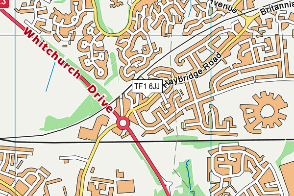 TF1 6JJ map - OS VectorMap District (Ordnance Survey) TF1 6JJ map - OS VectorMap District (Ordnance Survey)