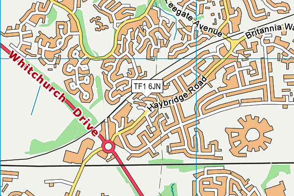 TF1 6JN map - OS VectorMap District (Ordnance Survey) TF1 6JN map - OS VectorMap District (Ordnance Survey)