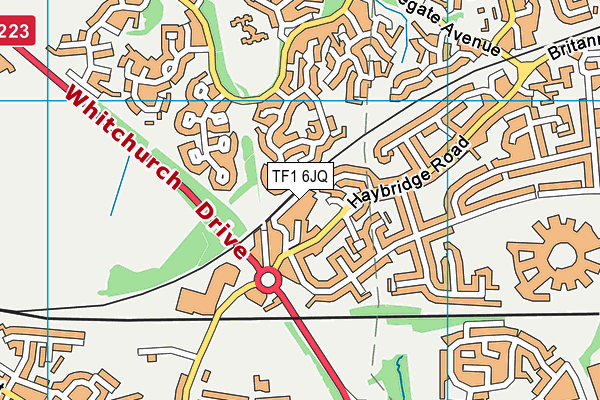 TF1 6JQ map - OS VectorMap District (Ordnance Survey) TF1 6JQ map - OS VectorMap District (Ordnance Survey)