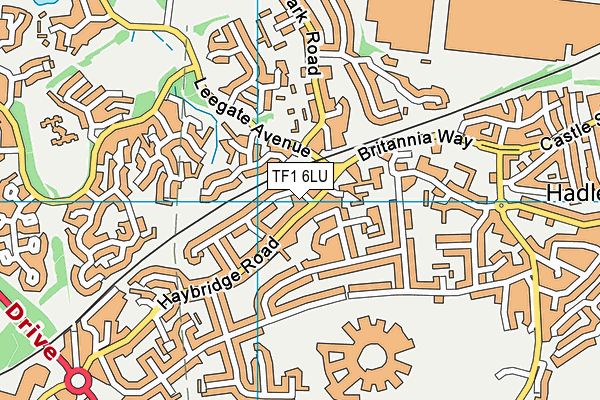 TF1 6LU map - OS VectorMap District (Ordnance Survey) TF1 6LU map - OS VectorMap District (Ordnance Survey)