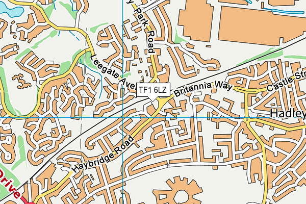 TF1 6LZ map - OS VectorMap District (Ordnance Survey) TF1 6LZ map - OS VectorMap District (Ordnance Survey)