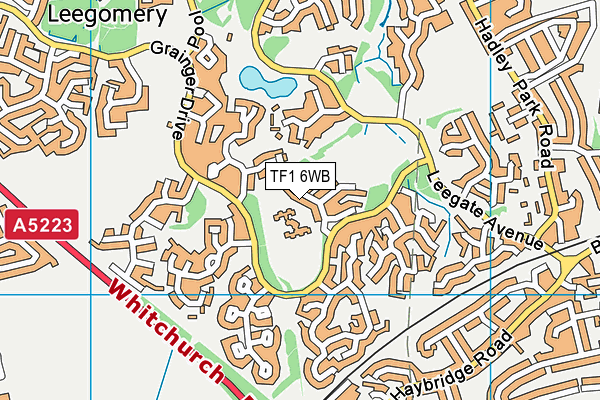 TF1 6WB map - OS VectorMap District (Ordnance Survey) TF1 6WB map - OS VectorMap District (Ordnance Survey)