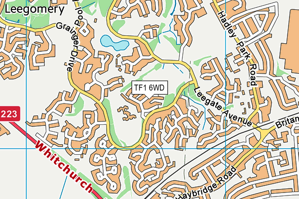 TF1 6WD map - OS VectorMap District (Ordnance Survey) TF1 6WD map - OS VectorMap District (Ordnance Survey)