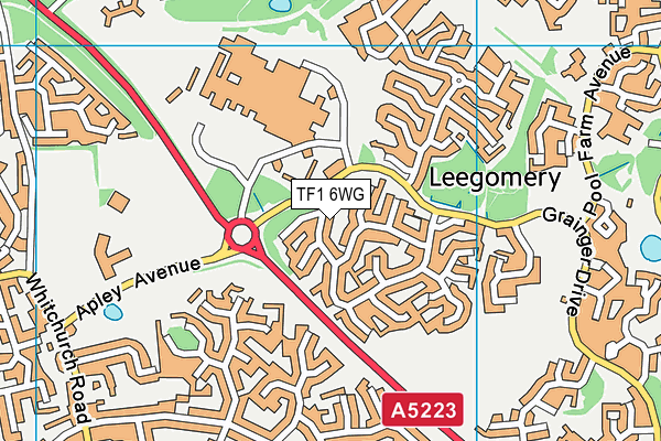 TF1 6WG map - OS VectorMap District (Ordnance Survey)