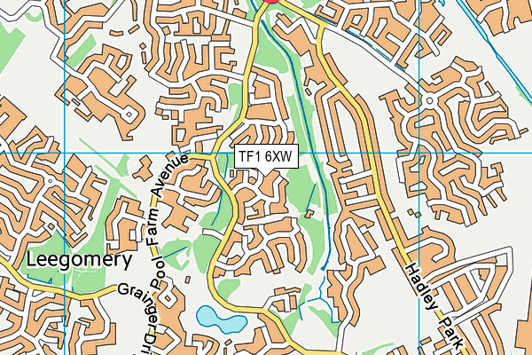 TF1 6XW map - OS VectorMap District (Ordnance Survey) TF1 6XW map - OS VectorMap District (Ordnance Survey)