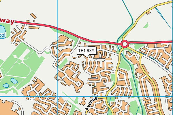 TF1 6XY map - OS VectorMap District (Ordnance Survey) TF1 6XY map - OS VectorMap District (Ordnance Survey)