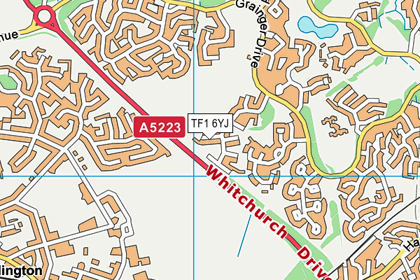 TF1 6YJ map - OS VectorMap District (Ordnance Survey) TF1 6YJ map - OS VectorMap District (Ordnance Survey)