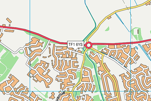 TF1 6YS map - OS VectorMap District (Ordnance Survey) TF1 6YS map - OS VectorMap District (Ordnance Survey)