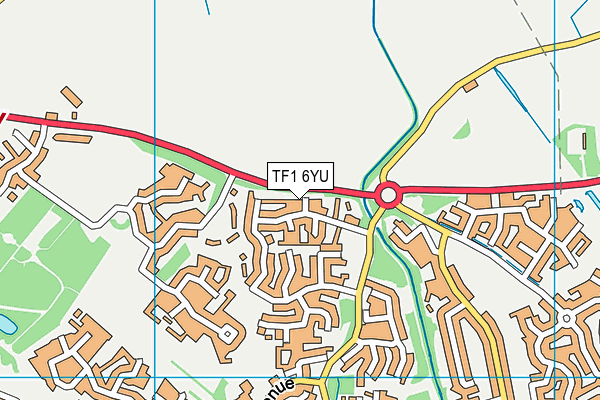 TF1 6YU map - OS VectorMap District (Ordnance Survey) TF1 6YU map - OS VectorMap District (Ordnance Survey)
