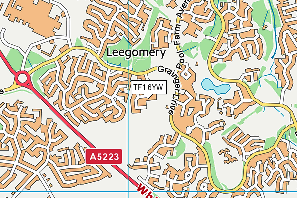 TF1 6YW map - OS VectorMap District (Ordnance Survey) TF1 6YW map - OS VectorMap District (Ordnance Survey)