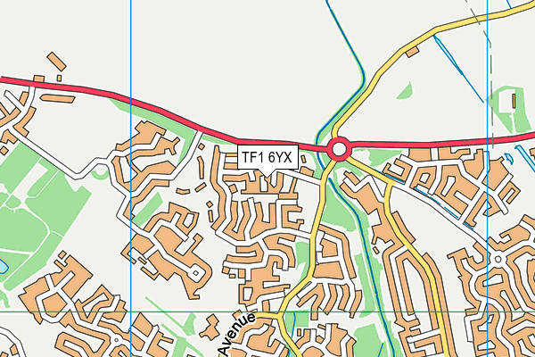 TF1 6YX map - OS VectorMap District (Ordnance Survey) TF1 6YX map - OS VectorMap District (Ordnance Survey)