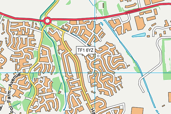 TF1 6YZ map - OS VectorMap District (Ordnance Survey) TF1 6YZ map - OS VectorMap District (Ordnance Survey)
