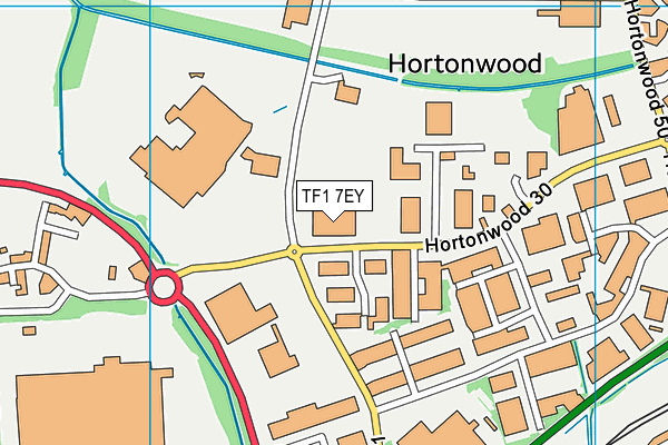 TF1 7EY map - OS VectorMap District (Ordnance Survey) TF1 7EY map - OS VectorMap District (Ordnance Survey)
