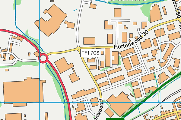 TF1 7GS map - OS VectorMap District (Ordnance Survey) TF1 7GS map - OS VectorMap District (Ordnance Survey)