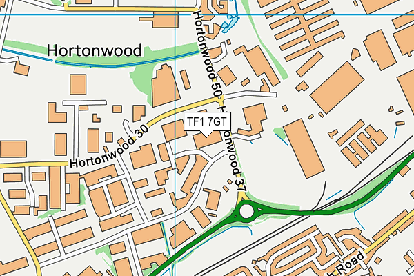 TF1 7GT map - OS VectorMap District (Ordnance Survey)
