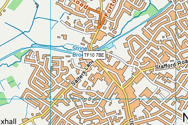 TF10 7BE map - OS VectorMap District (Ordnance Survey) TF10 7BE map - OS VectorMap District (Ordnance Survey)
