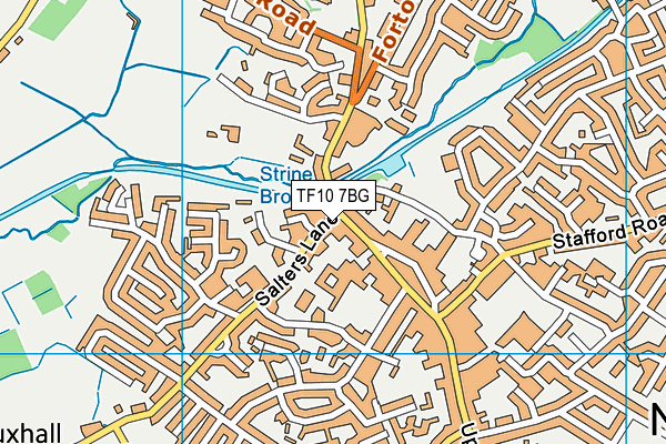 TF10 7BG map - OS VectorMap District (Ordnance Survey) TF10 7BG map - OS VectorMap District (Ordnance Survey)