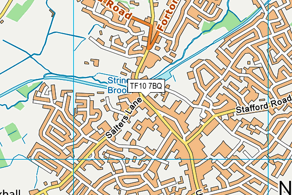 TF10 7BQ map - OS VectorMap District (Ordnance Survey) TF10 7BQ map - OS VectorMap District (Ordnance Survey)
