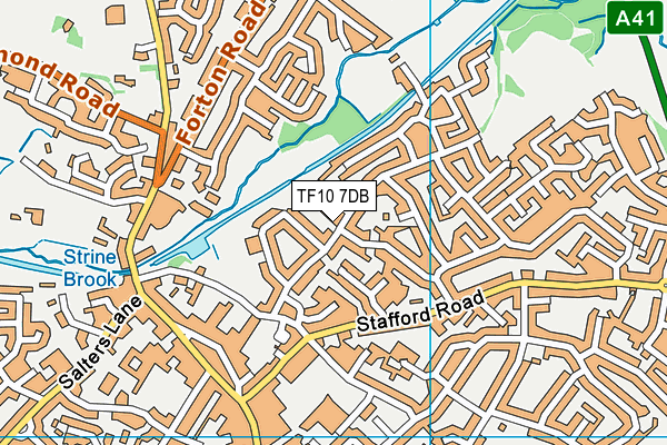 TF10 7DB map - OS VectorMap District (Ordnance Survey) TF10 7DB map - OS VectorMap District (Ordnance Survey)
