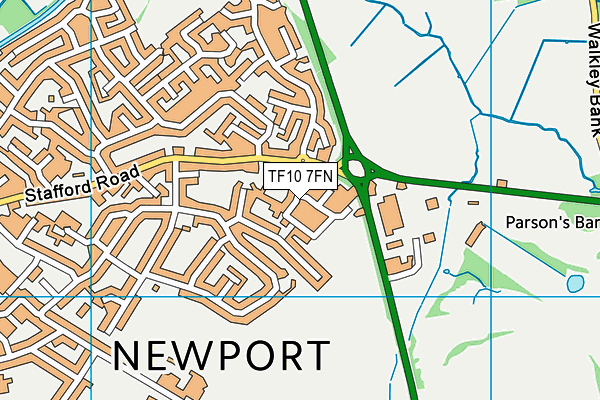 TF10 7FN map - OS VectorMap District (Ordnance Survey) TF10 7FN map - OS VectorMap District (Ordnance Survey)