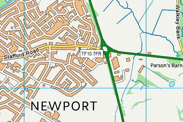 TF10 7FR map - OS VectorMap District (Ordnance Survey) TF10 7FR map - OS VectorMap District (Ordnance Survey)